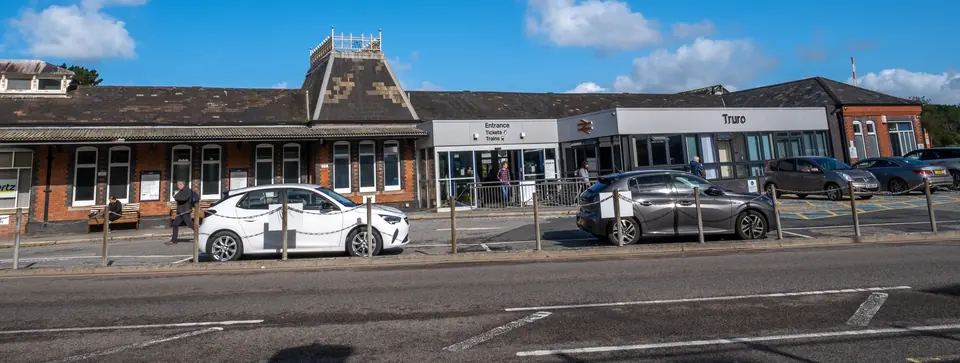 Truro railway station, a short distance from the Richmond Hill billboards